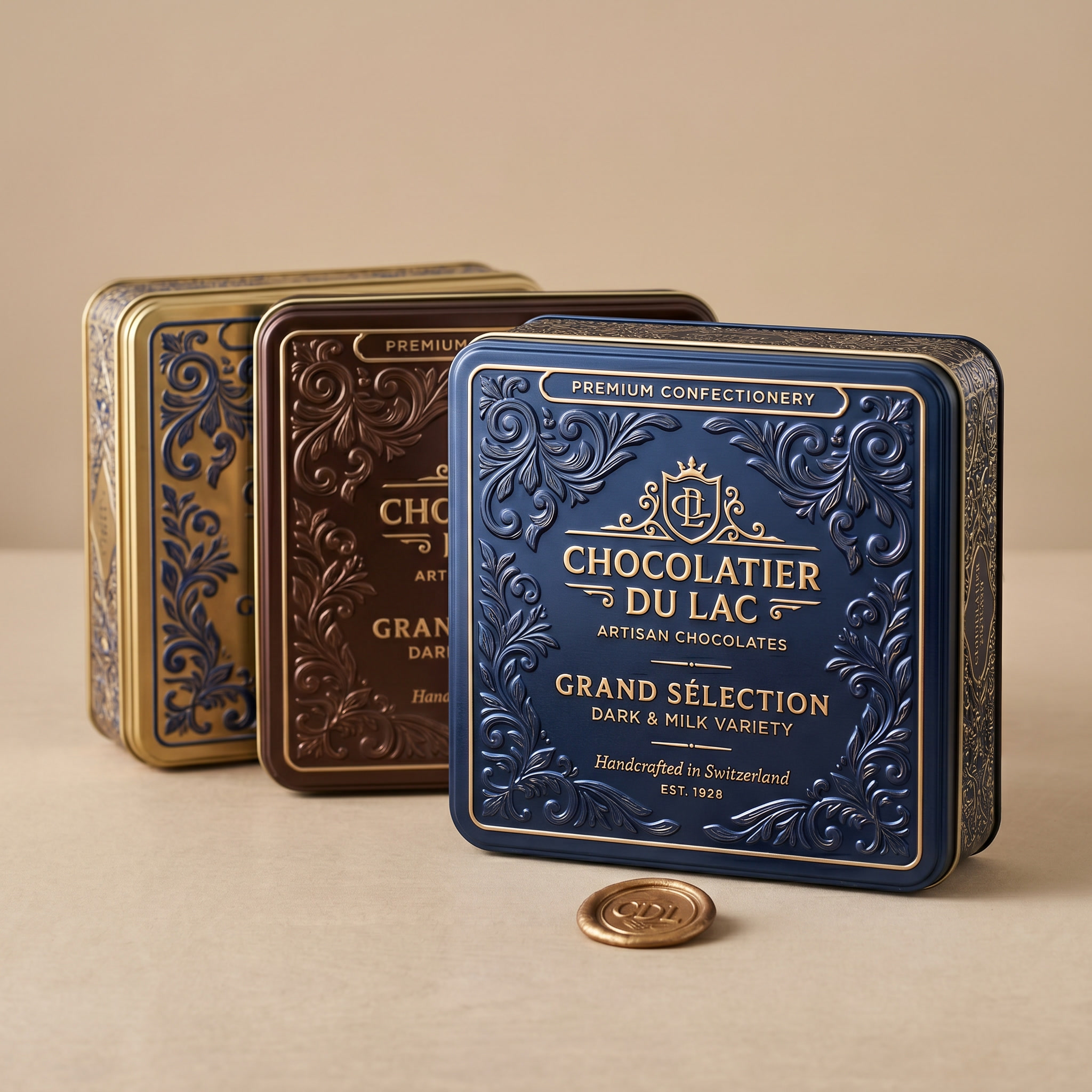 Premium Embossed Rectangular Chocolate Tins | High-End Custom Confectionery Packaging Solution