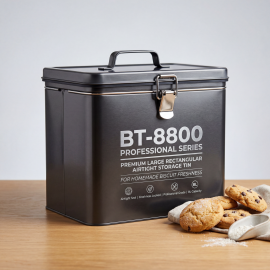 Premium Large Rectangular Airtight Storage Tin – BT-8800 Professional Series for Homemade Biscuit Freshness