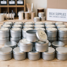 Bulk Wholesale 4oz Round Tins for Small Business Startups | Premium Seamless Metal Candle Containers