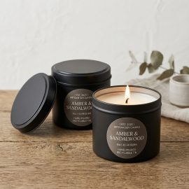 Eco-friendly Recyclable Tinplate Packaging – Premium Matte Black Candle Tins 8oz for Professional Artisans