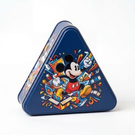 Breaking the Box: Multi-Dimensional Mickey Mouse Illustrations on Precision-Engineered Triangular Tin Containers